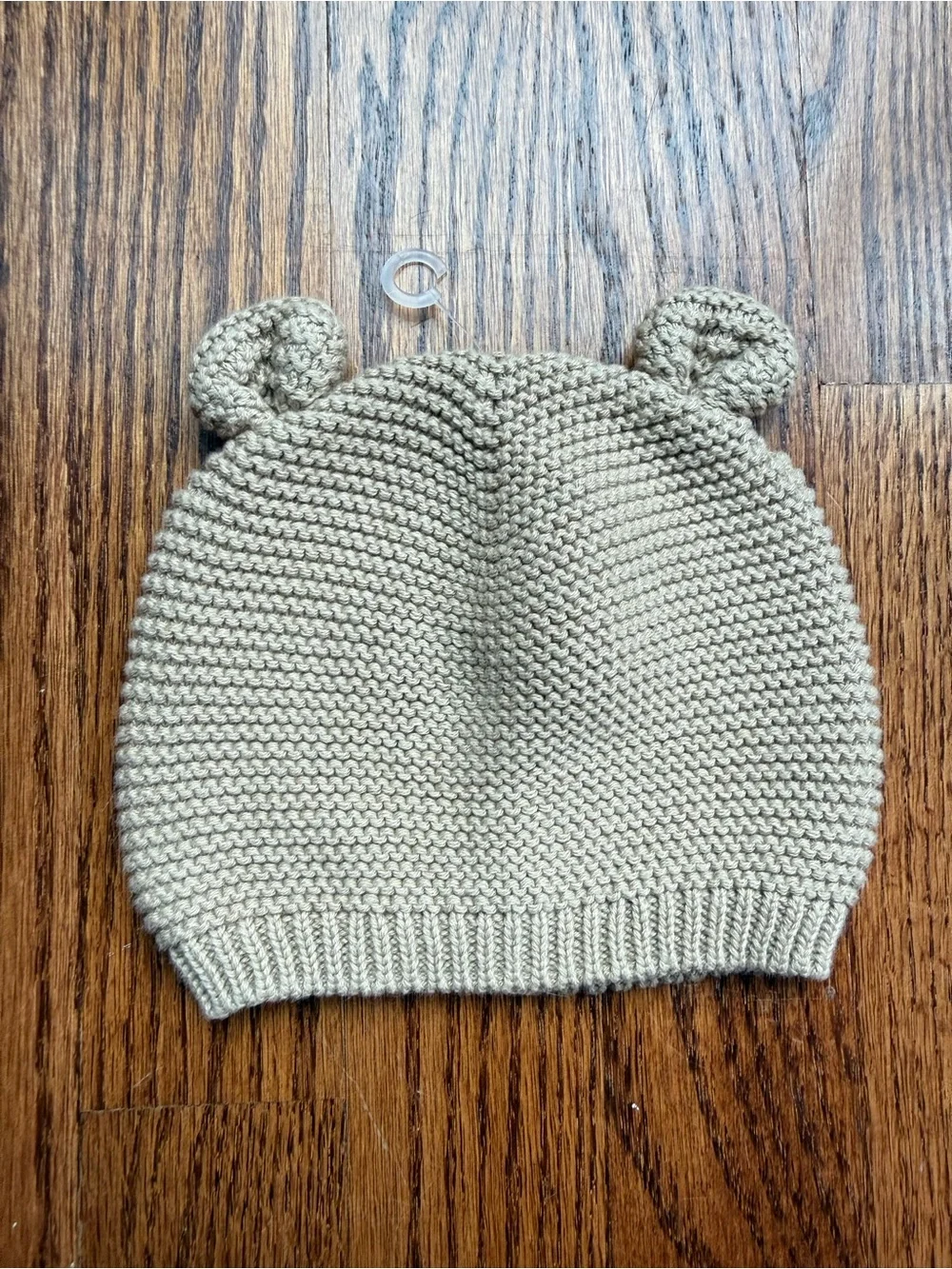 NEW Gap Beige Knit Bear Ear Hat 3-6 Months